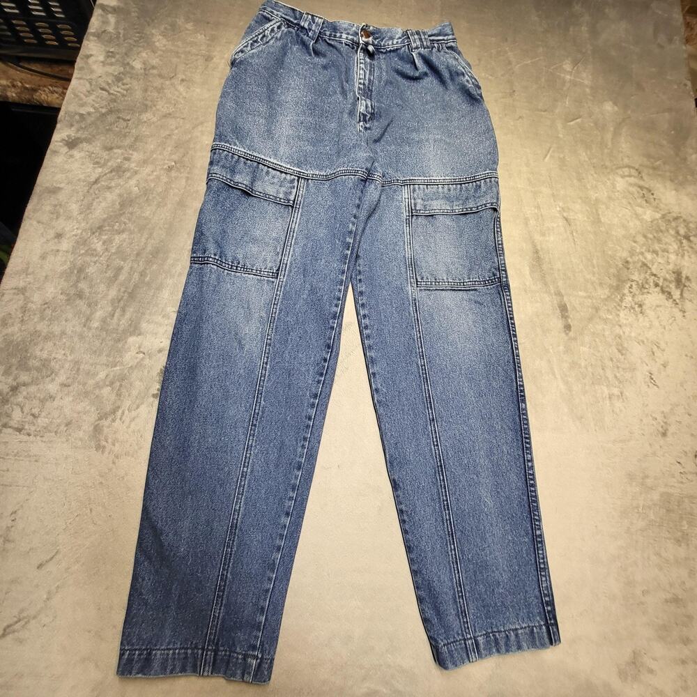 Vintage‎ Falls Creek Dungarees Jeans Mens 30x31 Blue Cargo Carpenter Utility 90s